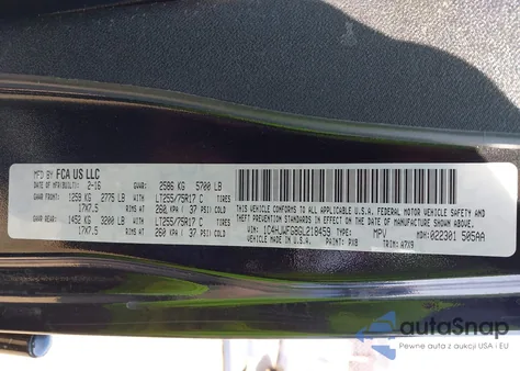 2016 Jeep Wrangler Unlimited Rubicon z USA, uszkodzony, nr VIN 1C4HJWFG8GL218459